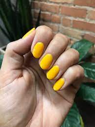 Mustard Yellow Summer Gel Oval Almond Short Nails Acrylicnailsdesigns Oval Acrylic Nails Short Nails Oval Nails