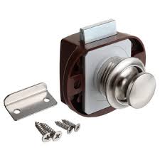 Door hinges support doors and allow them to swing open while latches and catches are designed to keep doors closed. Push Button Catch Lock Drawer Cupboard Door Caravan Cabinet Latch Knob Home Sale Banggood Com
