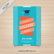 Poster With A Ribbon For College Party Free Vector