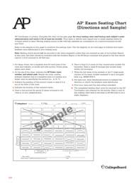 Fillable Online Ap Exam Seating Chart Ap Coordinators Manual