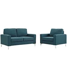 Modern Contemporary Urban Design Living Room Lounge Club Lobby Armchair And Sofa Set Fabric Blue Living Room Sets Armchair Sets Room Set