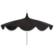 Black And White Outdoor Umbrella With Stand Dani Pom Pom Patio Umbrella Black Patio Umbrella Umbrella Outdoor Umbrella