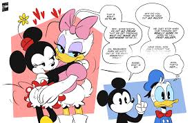 274922 - suggestive, artist:joaoppereiraus, daisy duck (disney), donald duck  (disney), mickey mouse (disney), minnie mouse (disney), bird, duck, house  mouse, mammal, mouse, murine, rodent, waterfowl, anthro, disney, mickey and  friends, mickey mouse (