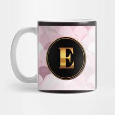 Pink Mermaid Scales Pretty Gold Initial Monogram Letter E Gold Monogram Mug Teepublic