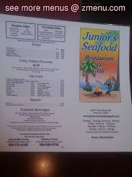 Please remove some items, or create a new shopping list. Online Menu Of Juniors Seafood Restaurant And Grill Restaurant Yulee Florida 32097 Zmenu