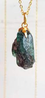 Emerald Necklace Raw Emerald Pendant Green Beryl 55th Etsy Green Gemstones Jewelry Raw Crystal Jewelry Raw Gemstone Jewelry