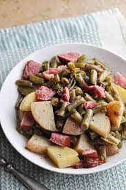 Add beef to slow cooker; Crockpot Green Beans And Potatoes With Ham Savory With Soul