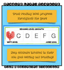 Reading Level Growth Coloring Chart For Goal Tracking