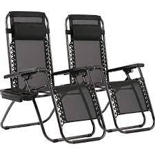 Adjustable headrest pillow comes with this chair and can be used for lumbar support. Zero Gravity Chairs Patio Set Of 2 With Pillow And Cup Holder Hammock Town
