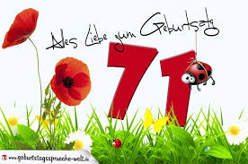Geburtstagskarte Mit Blumenwiese Zum 71 Geburtstag