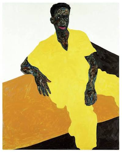 Contemporary artwork detail inspired visual for Baba Diop