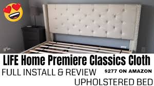 How to build a diy platform bed frame with storage for our guest bedroom. Life Home Premiere Upholstered Platform Bed Full Install Review Youtube