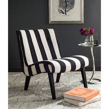 Black And White Striped Accent Chair Safavieh Mandell Black White Linen Blend Stripe Chair 25 2 X 29 9 X 30 7 Striped Chair Black And White Chair Furniture