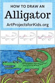 Teach your kids how to draw an alligator in quick & easy steps only on boom boom kids. How To Draw An Alligator Art Projects For Kids