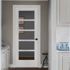 Jeld Wen 32 In X 80 In Moda Primed Pmc1055 Solid Core Wood Interior Door Slab W Clear Glass Wood Doors Interior Doors Interior Solid Wood Interior Door