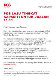 Sila masukkan nombor tracking kurier (consignment note) pada applikasi semakan di. Pos Malaysia Berhad On Twitter Pengumuman Pos Laju Tingkat Kapasiti Untuk Jualan 11 11 Announcement Pos Laju Increases Capacity For 11 11 Sale Posmalaysia Pos4you Jualan11 11 Novembersale November Https T Co Woe3dvgoj8