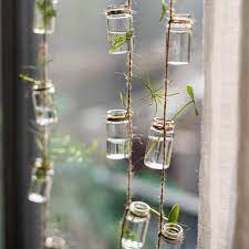 frazee rustic rope glass hanging planter planters terrarium fall winter baskets