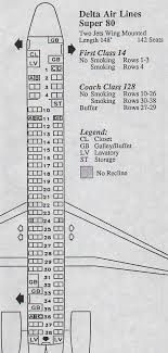 Vintage Airline Seat Map Delta Air Lines Super 80 Md 88