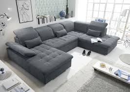 Riesiges familiensofa in modernem design. Couch Wayne R Sofa Schlafcouch Wohnlandschaft Schlaffunktion Anthrazit U Form