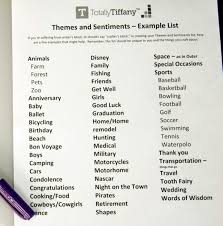 List all the craft supplies as we could source in china. Themes Sentiments List For Scrapbooking Cardmaking Organization