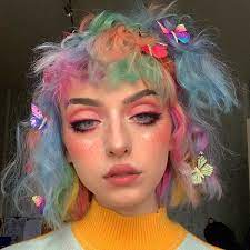 Ahhh So Excited To Finally Reveal My Dream Rainbow Hair Big Thanks To Matrix Global Artist Ashleigh Hodges Hair For Cr Grunge Hair Hair Styles Aesthetic Hair