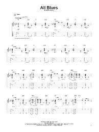 All Blues By Miles Davis Guitar Tab Single Guitar Digital Sheet Music