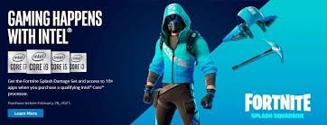 Latest news, updates, clips, esports, and more for fortnite battle royale on pc, consoles, and mobile. How To Redeem The Fortnite Splash Squadron Bundle For Free Fortnite X Intel Promotional Skin Set
