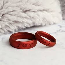 Custom Engraved Silicone Rings in Metallic Red and More Colours | Knot  Theory