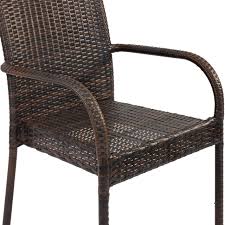 Best Choice Products Patio Outdoor Wicker Set Of 2 Stackable Dining Chairs Brown To View Further F Outdoor Wicker Set Stackable Dining Chairs Outdoor Wicker