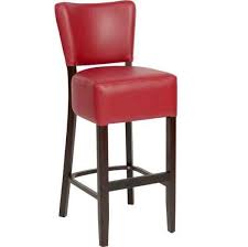 Red stool in a coffee bar. Thrasher Faux Leather High Bar Stools Red Brown Dark Brown Cream Black