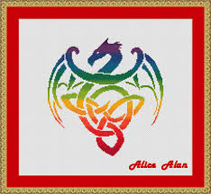 Easter parade cross stitch pattern (pdf download only) $ 5.99. Cross Stitch Pattern Silhouette Dragon Celtic Knot Rainbow Etsy