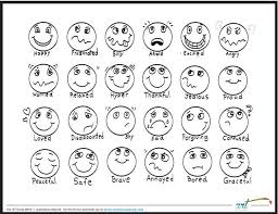 Feeling Faces Printable Coloring Sheet Feelings Chart