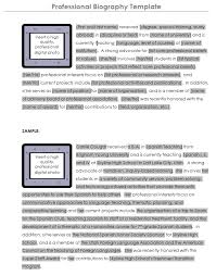 Self Biography Sample For Students 40 Biography Templates Examples Personal Professional Biography Template Biography Myself Essay