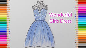 Learn to draw a cute. How To Draw A Dress Easy Step By Step How To Draw A Wonderful Girls Dress Fashion Design Drawing Designs To Draw Dress Drawing