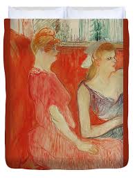 Salons de thé à toulouse. Study For In The Salon On The Rue Des Moulins Duvet Cover For Sale By Henri De Toulouse Lautrec
