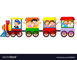 Illustration Of Happy Kids On A Colorful Train Download A Free Preview Or High Quality Adobe Illustrator Ai Eps Pdf Happy Kids Train Vector School Wall Art
