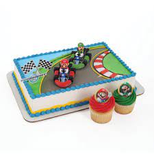 Super Mario Cake Topper And 24 Cupcake Topper Rings Amazon Ae
