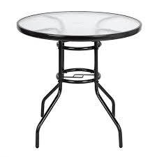 Maybe you would like to learn more about one of these? Patio Table With 1 8 Umbrella Hole Round Steel Frame Outdoor Dining Table Outside Bar For Patio Porch Garden 31 5 Tempered Glass Table Top Small Outdoor Table Ja2113 Walmart Com Walmart Com