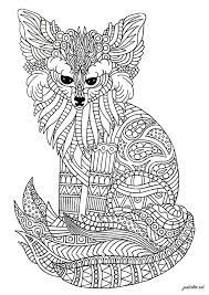 fennec zentangle renards coloriages difficiles pour adultes coloriage de poulet oiseaux