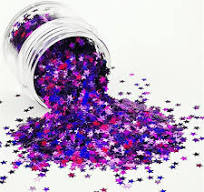 3mm Star Shapes Laser Purple Glitter LB0800