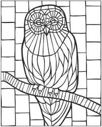 Owl Coloring Pages For Adults Free Downloads Owl Coloring Pages Free Mosaic Patterns Owl Mosaic