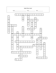 If you are looking for a quick, free, easy online crossword, you've come to the right place! Lights Mirrors Lenses Crossword Puzzle With Answer Key Tpt