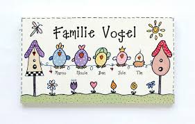 Turschild Namensschild Familie Vogel Huhner Turschilder Namensschilder Schilder