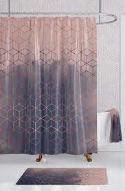 It's easy with our big selection of shower curtains. Blush Navy Copper Geometric Cube Bathroom Set Long Geometric Shower Curtain Bath Towel Geometric Shower Curtain Bathroom Decor Sets Fabric Shower Curtains