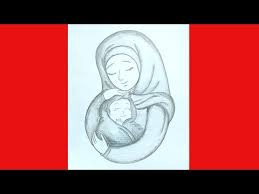 These ideas will help you build confidence in your drawing while creating recognizable artwork. Easy Way To Draw Illustration Muslim Mother Holding Baby Best Pencil Sketch Sony Drawing Myhobbyclass Com
