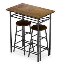 This counter height table is designed for the best and small kitchen breakfast nook. 3 Piece Bar Table Set Pub Table Counter Height Dining Set Table And 2 Stools With Storage Rack For Kitchen Home Overstock 32902411