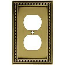 Save time & money shopping for light switch plates & outlet covers in 350 sizes, low voltage lighting, electrical outlets & switches, decorative wall plates made in usa. Reviews For Hampton Bay Beaded Decorative Single Duplex Outlet Cover Tumbled Antique Brass W10103 Abt Uh The Home Depot