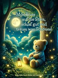 Gute Nacht Bilder für Kinder ♥ süß mit Teddybär für WhatsApp