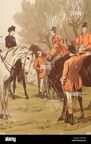 Fox hunting scene hi-res stock ...