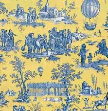 Toiles De Jouy Ballon De Gonesse Jaune Bleu